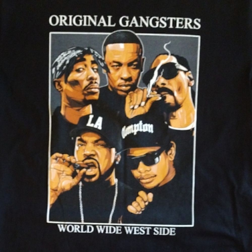 Y2K SHAKA Wear Black OG Original Gangsters‎ Hip Hop Print Tee Men's 2XL